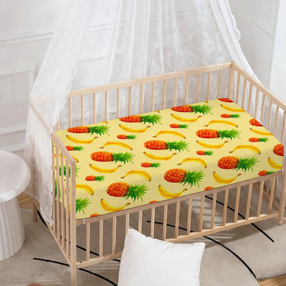 Banana Pineapple Pattern Print Baby Crib Sheet