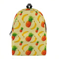 Banana Pineapple Pattern Print School Backpack