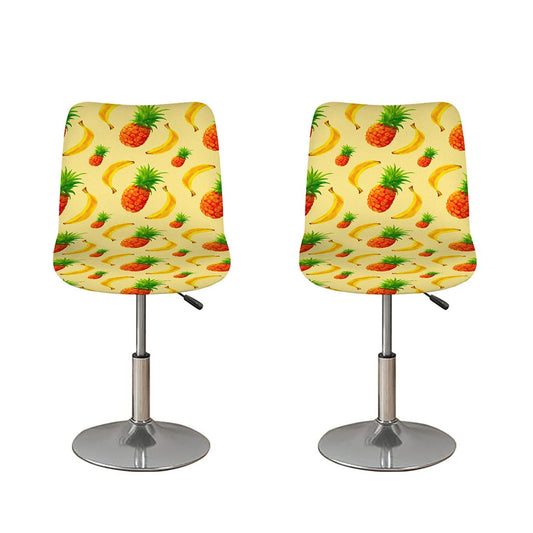 Banana Pineapple Pattern Print Bar Stool Covers