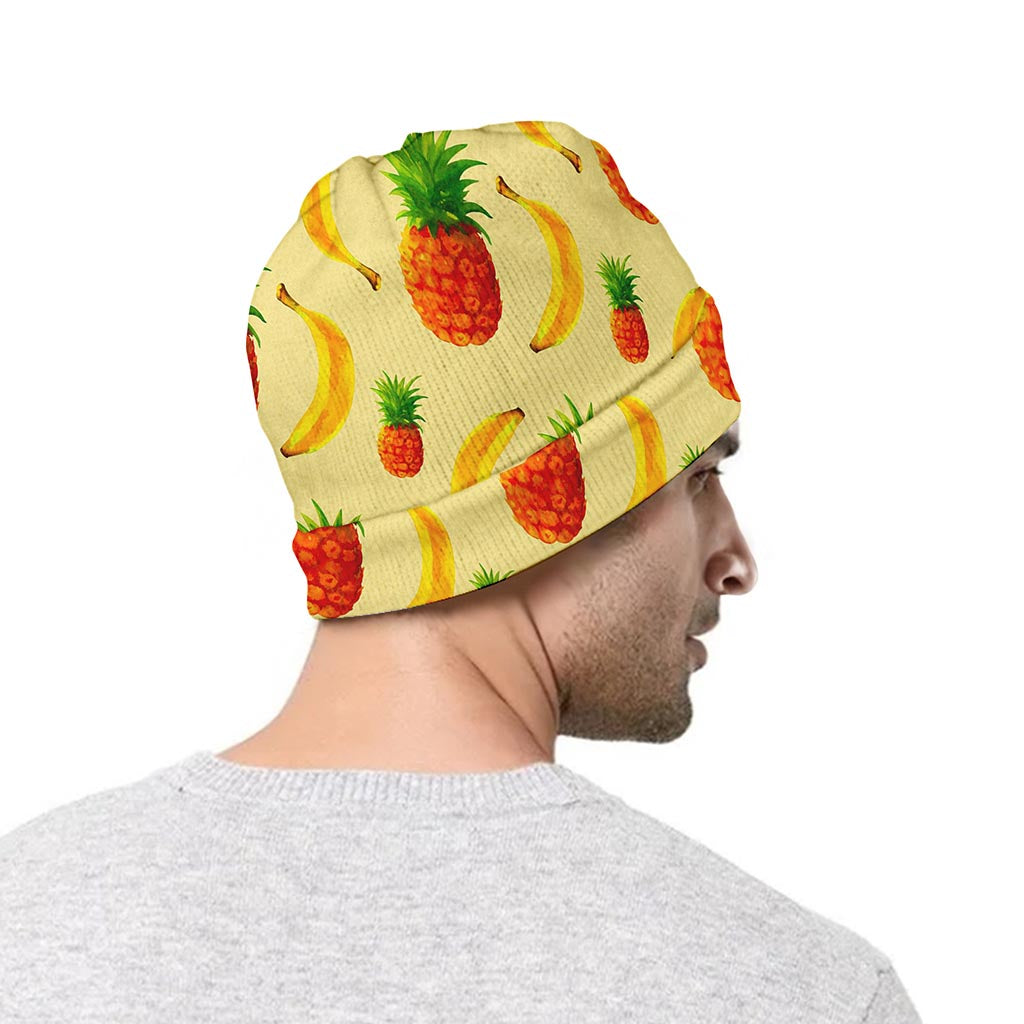 Banana Pineapple Pattern Print Beanie