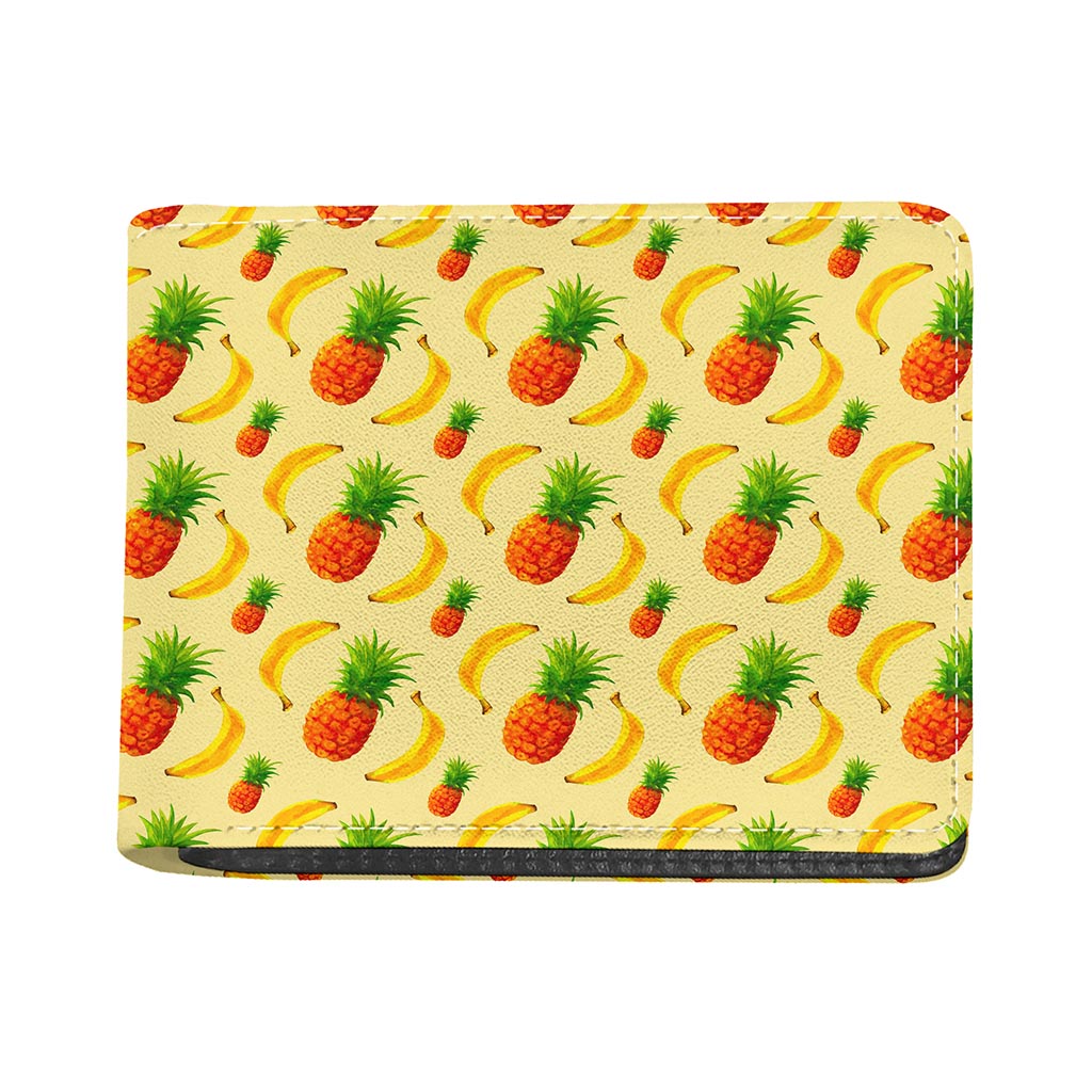 Banana Pineapple Pattern Print Bifold Wallet