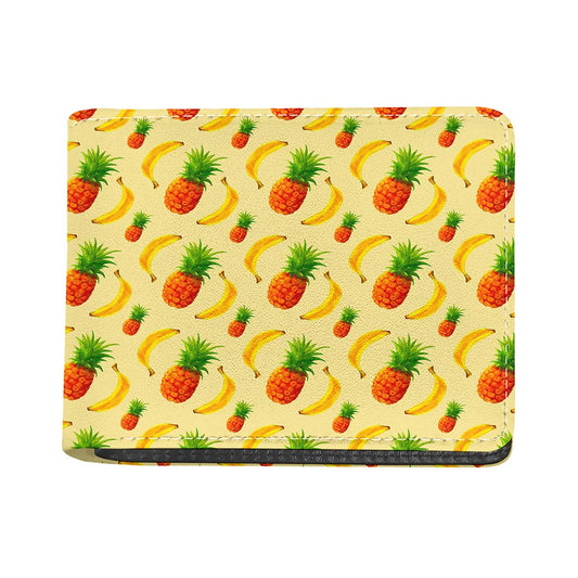 Banana Pineapple Pattern Print Bifold Wallet
