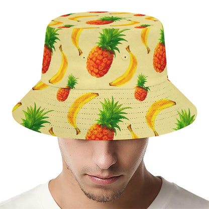 Banana Pineapple Pattern Print Bucket Hat