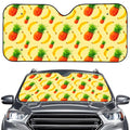 Banana Pineapple Pattern Print Car Windshield Sun Shade