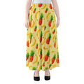 Banana Pineapple Pattern Print Chiffon Maxi Skirt