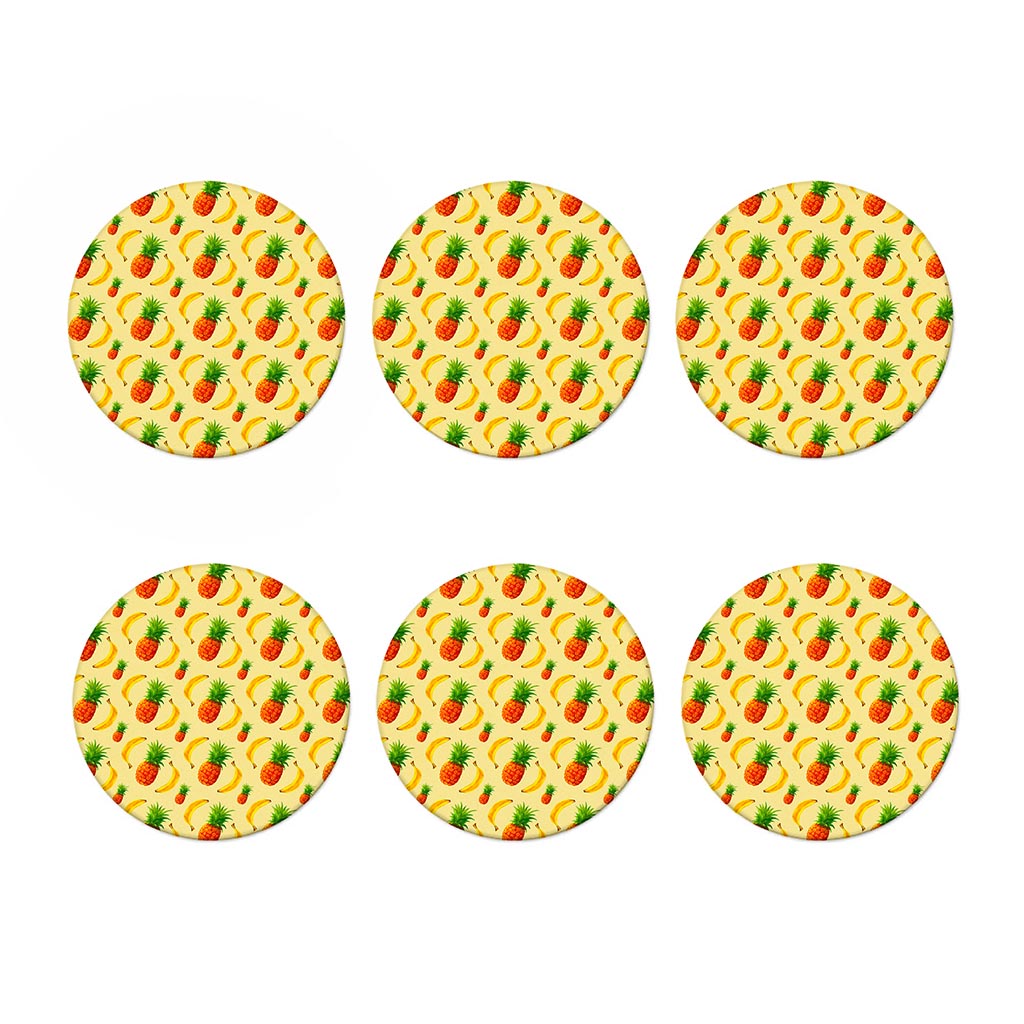 Banana Pineapple Pattern Print Coaster Set