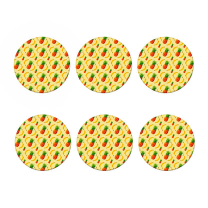 Banana Pineapple Pattern Print Coaster Set