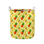 Banana Pineapple Pattern Print Collapsible Laundry Basket