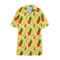 Banana Pineapple Pattern Print Cotton Hawaiian Shirt