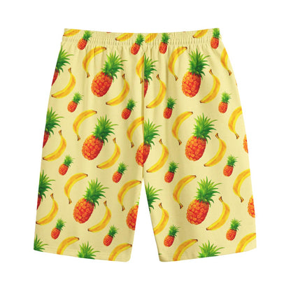 Banana Pineapple Pattern Print Cotton Shorts