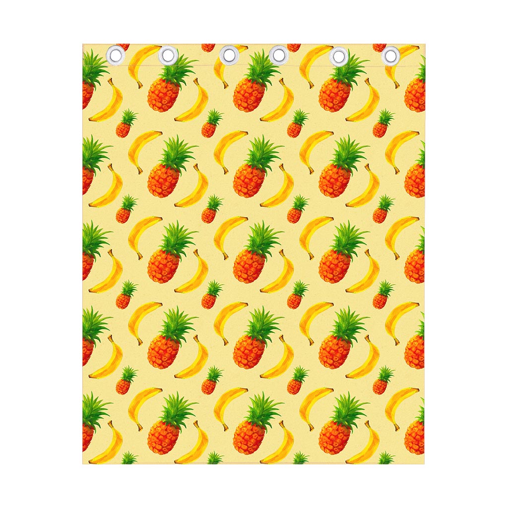 Banana Pineapple Pattern Print Curtain