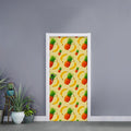 Banana Pineapple Pattern Print Door Sticker