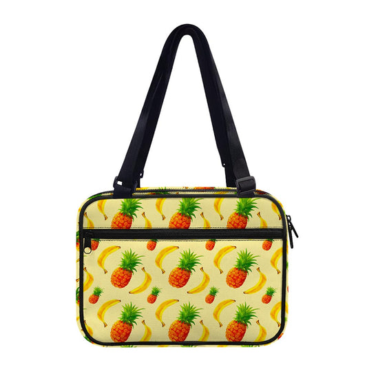 Banana Pineapple Pattern Print Double Strap Bible Bag
