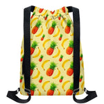 Banana Pineapple Pattern Print Drawstring Backpack