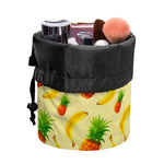 Banana Pineapple Pattern Print Drawstring Makeup Bag
