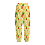 Banana Pineapple Pattern Print Fleece Lined Knit Pants