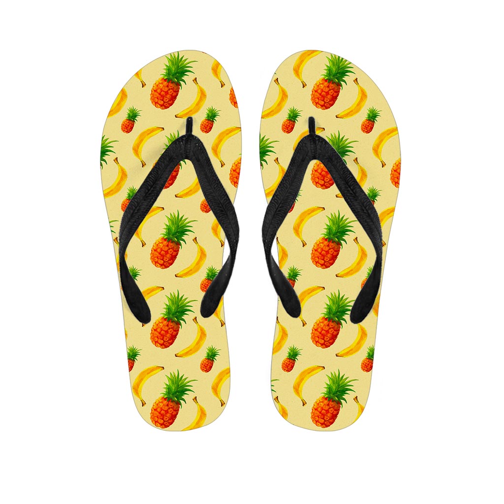 Banana Pineapple Pattern Print Flip Flops