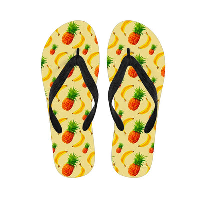 Banana Pineapple Pattern Print Flip Flops