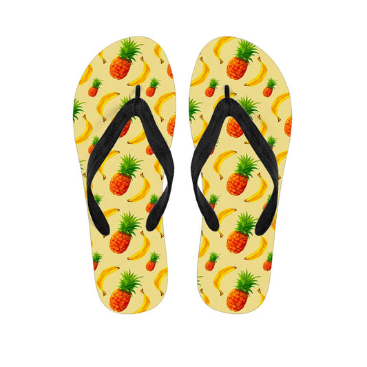 Banana Pineapple Pattern Print Flip Flops