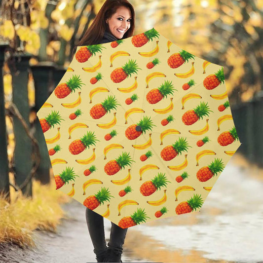 Banana Pineapple Pattern Print Foldable Umbrella