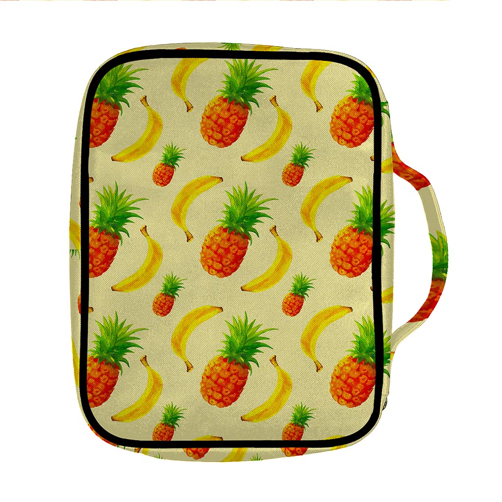 Banana Pineapple Pattern Print Front Pocket Bible Bag