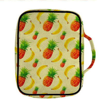 Banana Pineapple Pattern Print Front Pocket Bible Bag