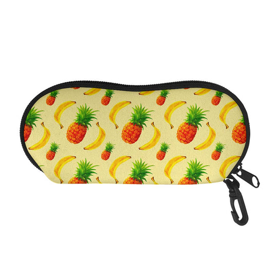 Banana Pineapple Pattern Print Glasses Case