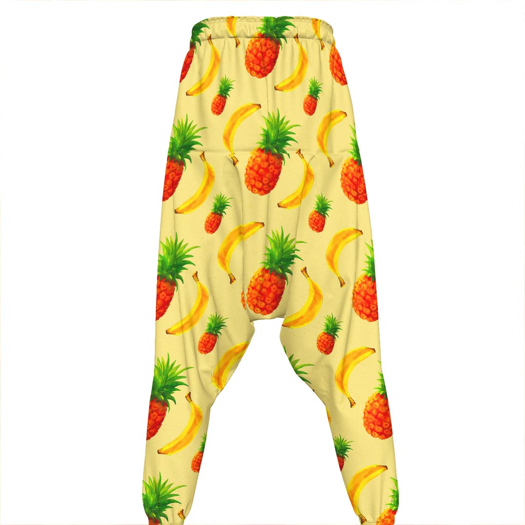 Banana Pineapple Pattern Print Hammer Pants