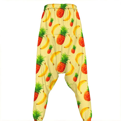 Banana Pineapple Pattern Print Hammer Pants