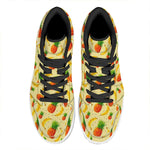 Banana Pineapple Pattern Print High Top Leather Sneakers