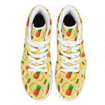 Banana Pineapple Pattern Print High Top Leather Sneakers