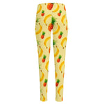 Banana Pineapple Pattern Print High-Waisted Pocket Leggings