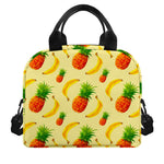 Banana Pineapple Pattern Print Insulated Lunch Bag
