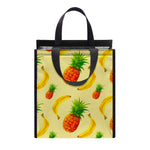 Banana Pineapple Pattern Print Insulated Lunch Tote