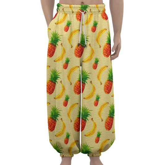 Banana Pineapple Pattern Print Lantern Pants