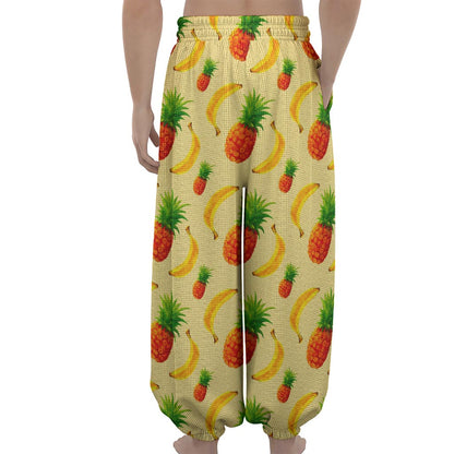 Banana Pineapple Pattern Print Lantern Pants