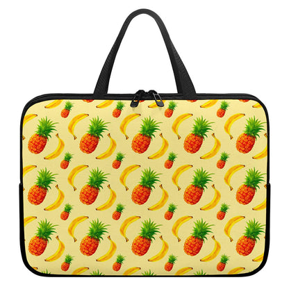 Banana Pineapple Pattern Print Laptop Sleeve With Handle