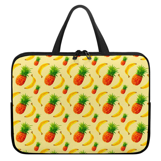 Banana Pineapple Pattern Print Laptop Sleeve With Handle