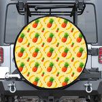 Banana Pineapple Pattern Print Leather Spare Tire Cover