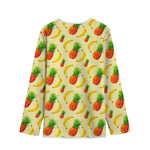 Banana Pineapple Pattern Print Long Sleeve Short Coat