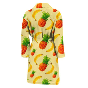 Banana Pineapple Pattern Print Men's Bathrobe