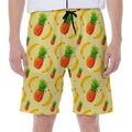 Banana Pineapple Pattern Print Men's Beach Shorts