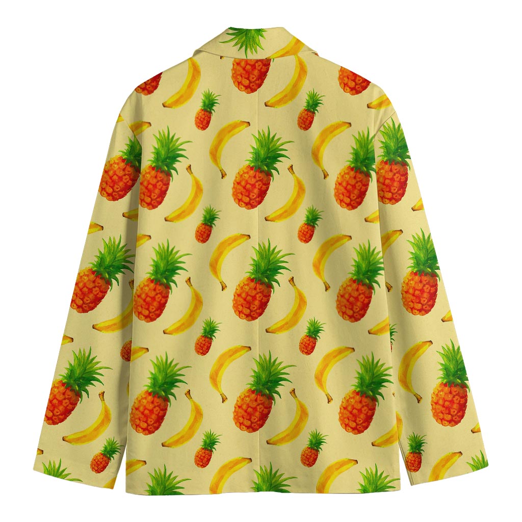 Banana Pineapple Pattern Print Men's Blazer