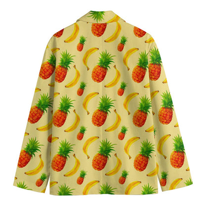 Banana Pineapple Pattern Print Men's Blazer
