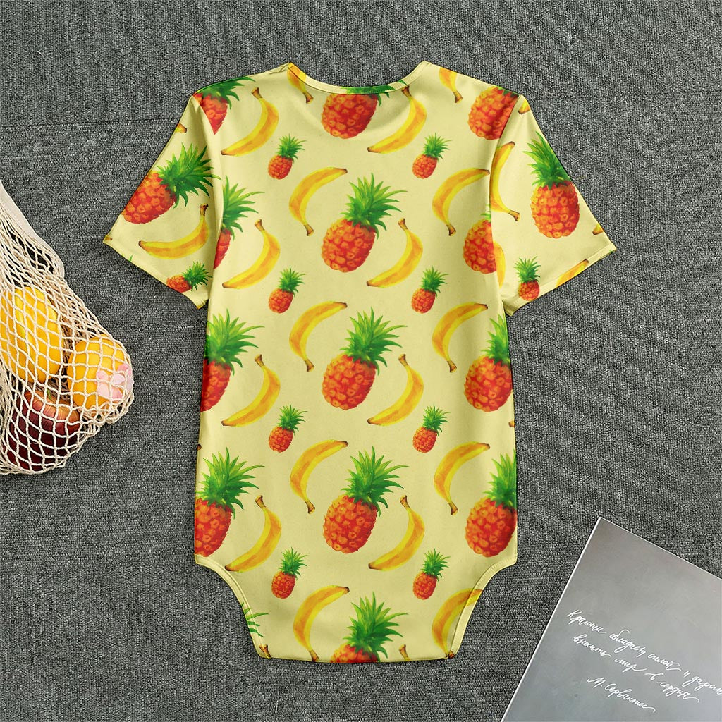 Banana Pineapple Pattern Print Men's Bodysuit
