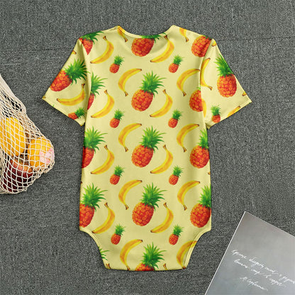 Banana Pineapple Pattern Print Men's Bodysuit
