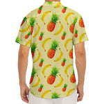 Banana Pineapple Pattern Print Men's Deep V-Neck Shirt