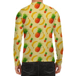 Banana Pineapple Pattern Print Men's Long Sleeve Rash Guard