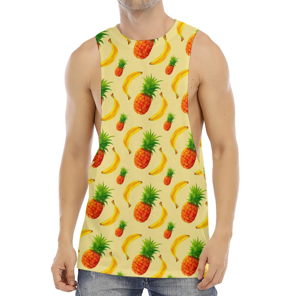 Banana Pineapple Pattern Print Men's Muscle Tank Top