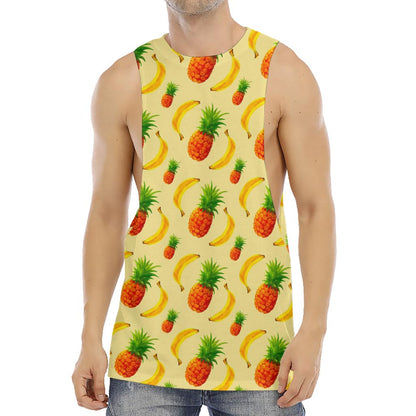 Banana Pineapple Pattern Print Men's Muscle Tank Top